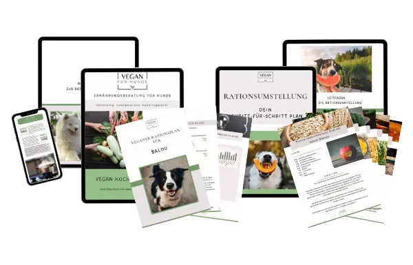 Vegan für Hunde bietet natürlich auch Rationspläne - nachhaltig, undogmatisch, bedarfsgerecht.