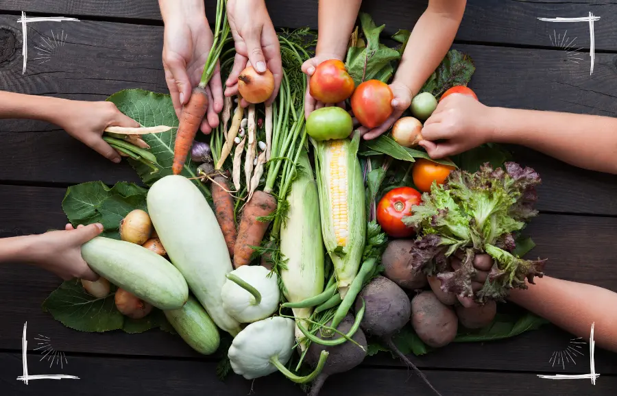 Frisches Gemüse für die vegane Ernährung von Welpen